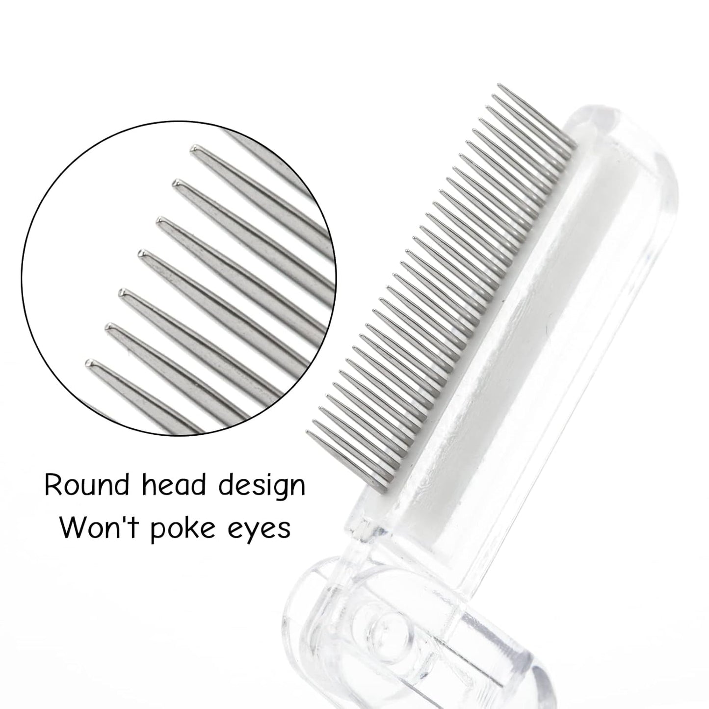 G2PLUS 2PCS Folding Eyelash Comb, Eyelash Separator Tool, White Eyebrow Comb Metal Teeth, Eyelash Brush Tool for Lash & Brow-FemmiqueWomen