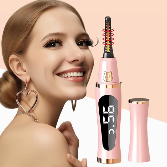 2025 Upgraded Heated Eyelash Curler – Fast 5s Heat-Up, USB Rechargeable Electric Eyelash Curler, 3 Temperature Modes, LED Display, Anti-Burn, 24H Long-Lasting Curl, Perfect Gift for Women (Pink)-FemmiqueWomen