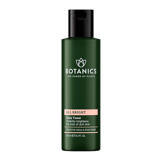 Botanics Glow Toner for Face - Enriched with Hibiscus AHA Exfoliant & Soap Bark - Non-Drying - Vegan and Cruelty-Free Face Toner for Women & Men (8.4 Fl Oz)-FemmiqueWomen