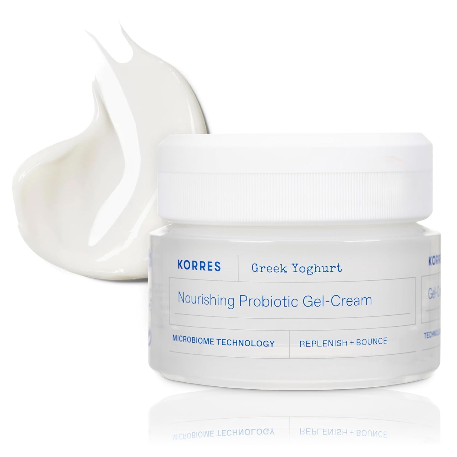 KORRES Greek Yoghurt Nourishing Probiotic Gel-Cream, Lightweight Face Moisturizer with Pre and Probiotics, Time-Released Hydration for 48 Hours, Microbiome Technology for Balanced Skin, 1.4 Fl Oz-FemmiqueWomen