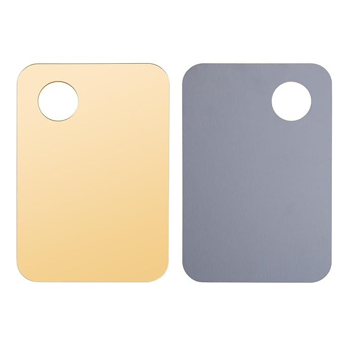 1 Pc Acrylic Cosmetic Makeup Palette Tray Foundation Spatula Makeup Mixing Palette Apply for Foundation Eye Shadow Lipsticks Nail Art Beauty Salon (Yellow)-FemmiqueWomen