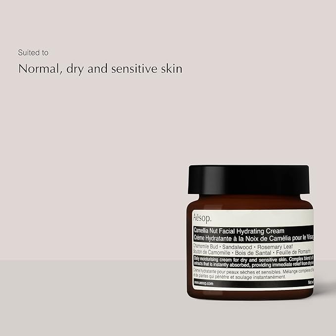 Aesop Camellia Nut Facial Hydrating Cream | Daily Moisturizer For Dry And Sensitive Skin | Provides Immediate Relief From Dryness | Blend Of Nut And Plant Extracts | 2.1 oz / 60mL-FemmiqueWomen