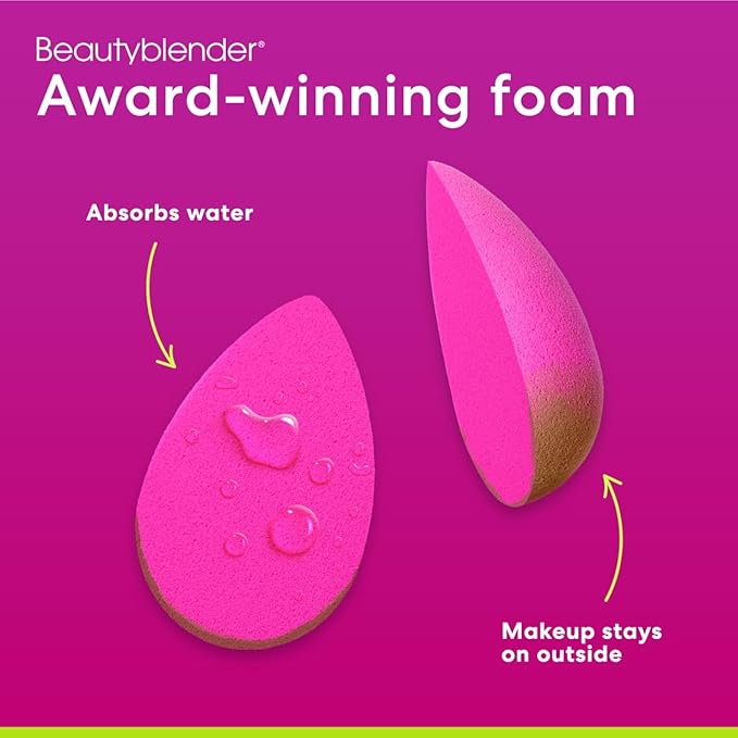 Beautyblender® | Original Pink Beauty Blender Makeup Sponge, Super-Soft Foam Easily Blends Foundations, Powders & Creams, Made in USA, Reusable, Washable, Streak Free Application, Vegan, Cruelty Free-FemmiqueWomen