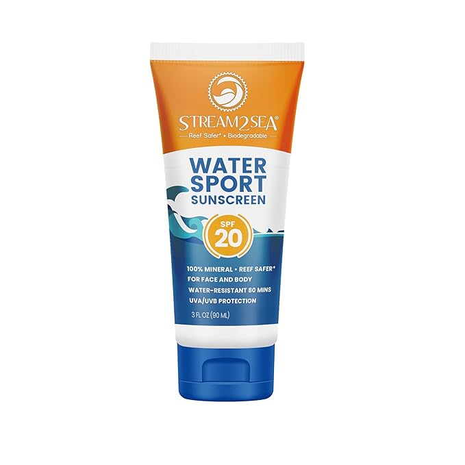 STREAM 2 SEA SPF 20 Biodegradable Mineral Sunscreen, 3 Fl oz Paraben Free Non Greasy and Moisturizing Reef Safe Sunscreen For Face and Body Protection Against UVA and UVB-FemmiqueWomen