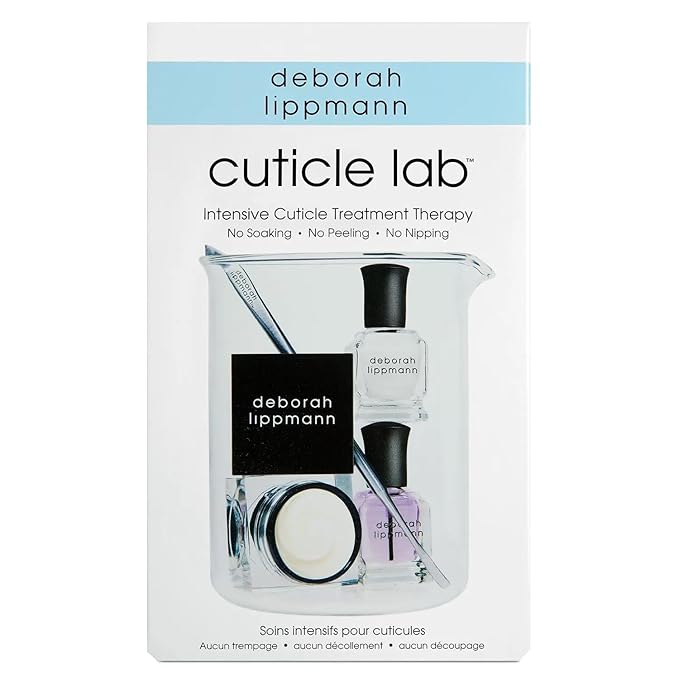 Deborah Lippmann Cuticle Lab | Cuticle Oil, Remover and Pusher with Repair Cream | No Soaking, No Peeling, No Nipping | 4-Piece Set
