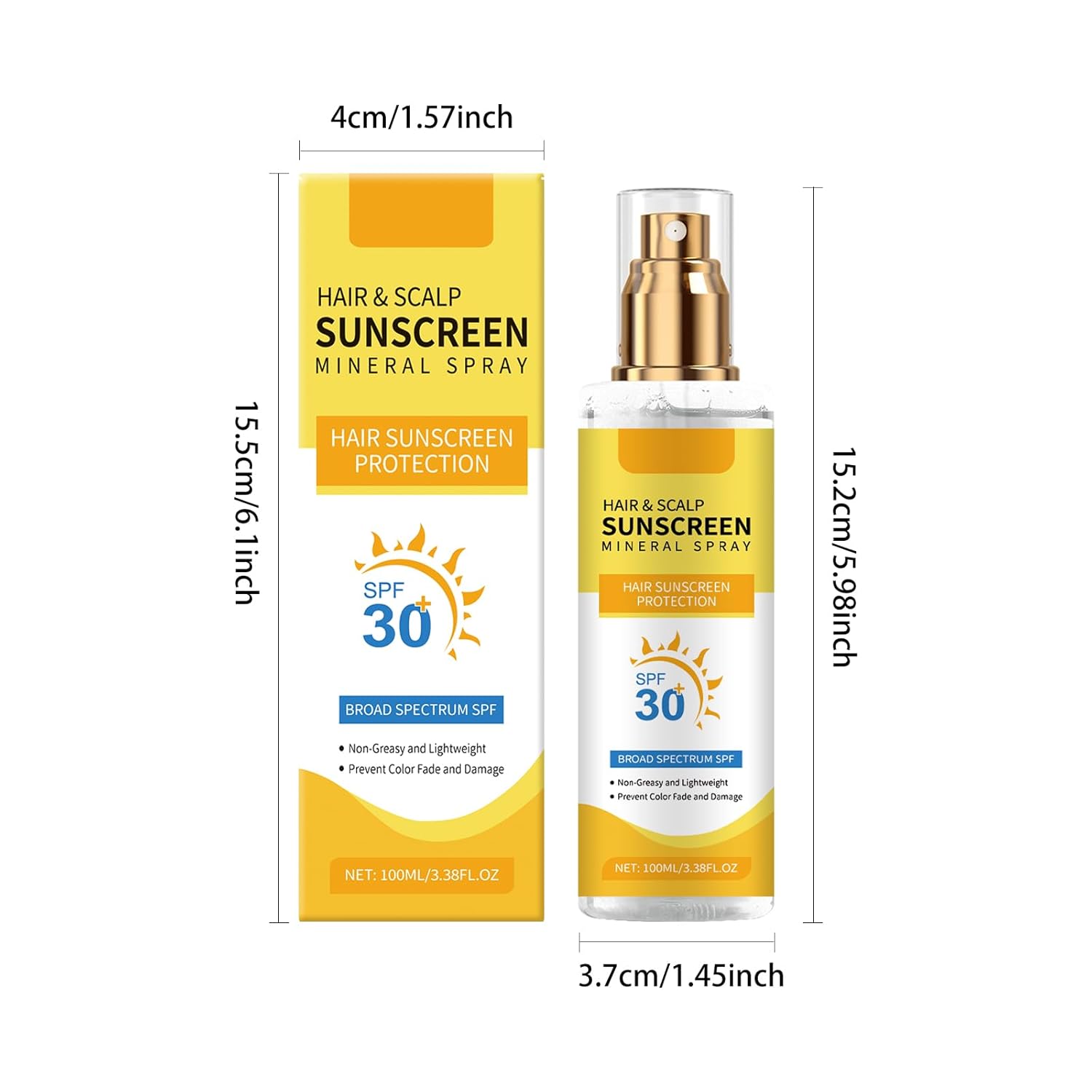 2PCS Ultimate Hair & Scalp Sunscreen Spray SPF 30, UV Protection for Scalp and Hair, Lightweight Breathable, Beach & Pool Essentials, for All Hair Colors and Types-FemmiqueWomen