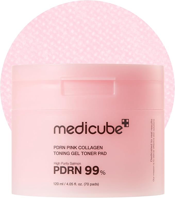 medicube Salmon DNA PDRN Pink Collagen Jelly Pad | Korean Gel Toner Pads with Niacinamide, Madecassoside, Retinol | Soothing, Radiance & Uneven Skin Tone | Korean Skin Care | 70Pads-FemmiqueWomen
