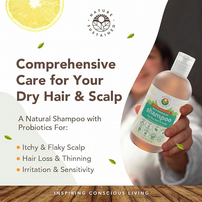 Natural Shampoo for Dry Hair & Scalp - Organic, Raw & Wildcrafted with Probiotics, Hypoallergenic & Sulfate Free Hydrating Shampoo for Dryness, Frizz, Breakage, Itchiness, Thinning - Gallon, Original-FemmiqueWomen