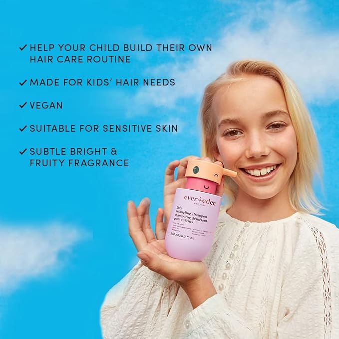 Evereden Kids Shampoo | Tear-Free Detangling Shampoo for Girls with Curly or Straight Hair | Clean, Non-Toxic, and Gentle Haircare | Sulfate-Free, Hypoallergenic, Safe for Daily Use | 6.7 fl oz-FemmiqueWomen