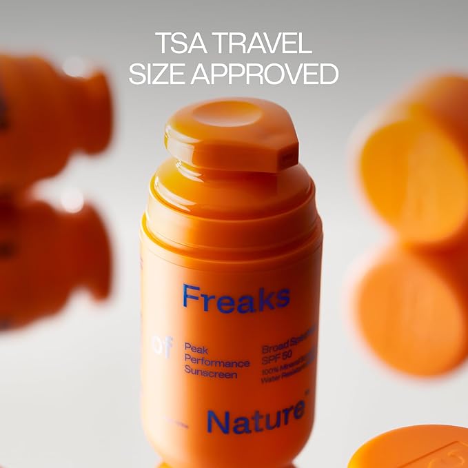 Freaks of Nature Peak Performance SPF 50 | 100% Mineral Sunscreen | Lightweight, Fast-Absorbing, 80-Min Water-Resistant | Plant-Based, Eco-Friendly, Reef-Safe, Cruelty-Free | All Skin Types| 1.7 oz-FemmiqueWomen