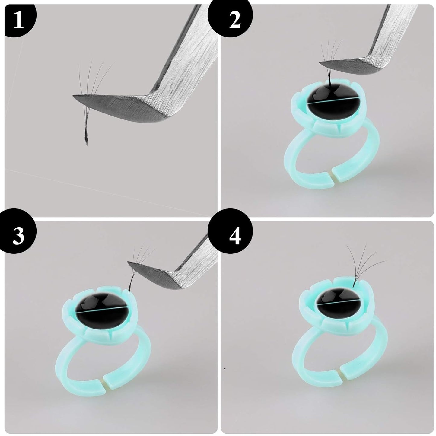 Fenshine 200 PCS Smart Glue Cups Lash Glue Holder Volume Lashes Quick Blossom for Eyelash Extension Supply, 2 Methods of Use (Green)-FemmiqueWomen