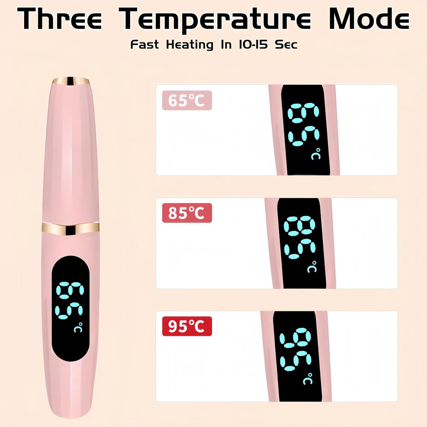 Heated Eyelash Curler with Led Display Electric Eye lash Curler 3 Temp Settings for Makeup Tools for Achieving A Natural Curl and Long Lasting Eyelashes, Designed for Women, Pink-FemmiqueWomen