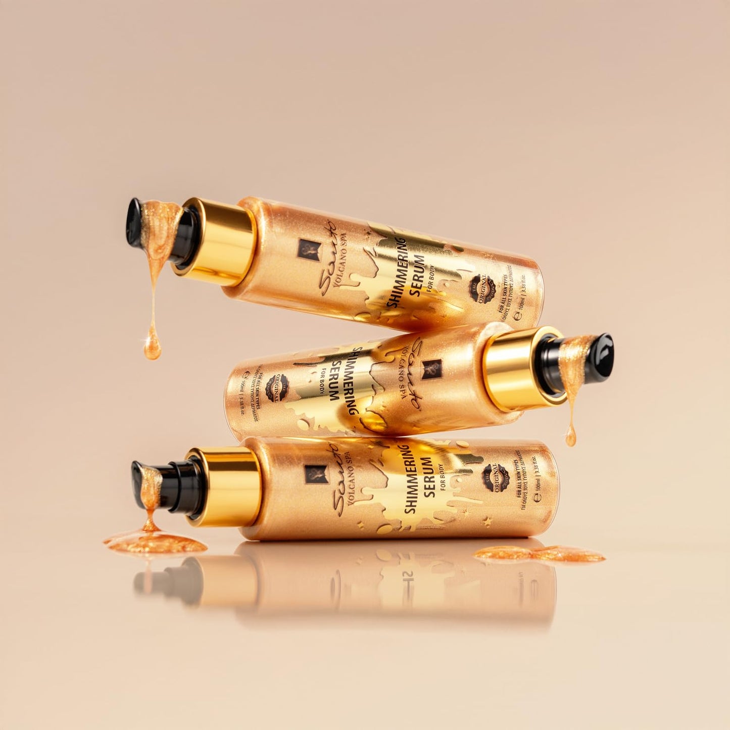 Olive Spa Body Shimmer Oil 100ml โ Hydrating Glow Enhancer Glitter Body Oil with Micro Pearls โ Fast Absorbing Shimmer for Moisturizing, Illuminating and Shine-FemmiqueWomen