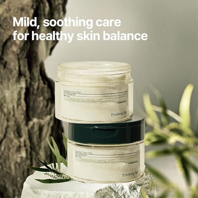 Pyunkang Yul PKY Calming Toner Pad with Tea Tree, 5 Hyaluronic Acids, Removes Dead Skin Cells, Moisturizes, Korean Face Skin Care, Acne Prone & Sensitive Skin, Double-Sided Pad 7.7 fl.oz 70ea-FemmiqueWomen