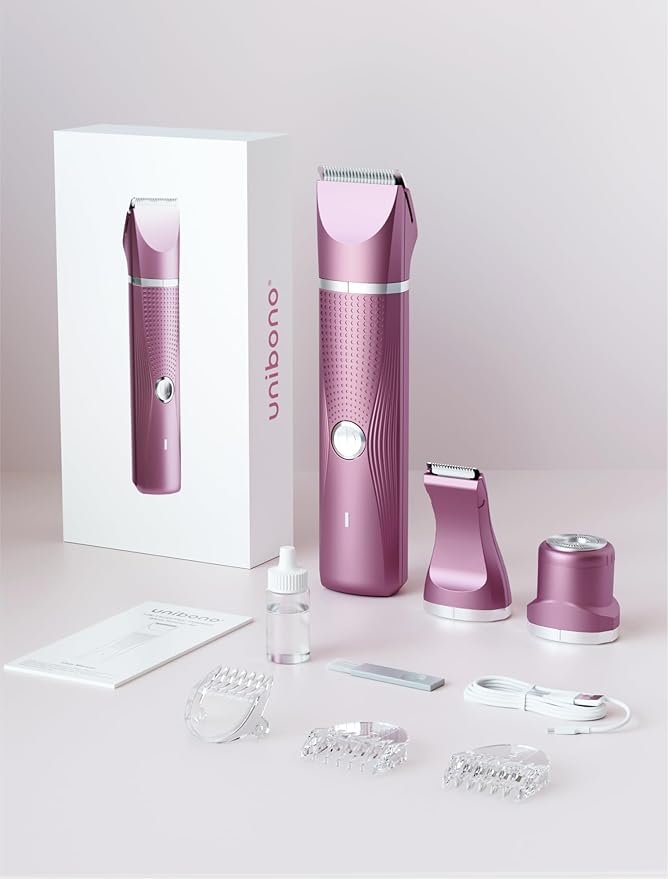 3-in-1 Electric Razor for Women - Waterproof Bikini Trimmer,Rechargeable Electric Shaver for Lady,Pubic Hair Trimmer Women,Personal Trimmer Groomer for Body Hair (Rose Red, RR-1)-FemmiqueWomen