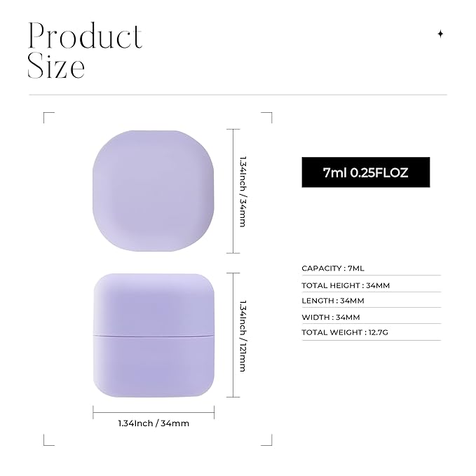 0.25 oz(7g) Empty Lip Balm Square Containers Tubes Lipstick 12 Pieces for Make Natural Lip Balm Lip Care - DIY & BPA FREE (Purple)-FemmiqueWomen