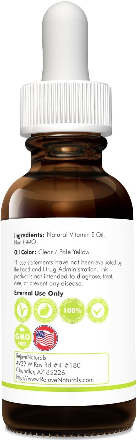 Vitamin E Oil - 100% Pure & Natural, 42,900 IU. Repair Dry, Damaged Skin from Surgery & Acne, Age Spots & Wrinkles. Boost Collagen for Moisturized, Youthful-looking Skin. d-alpha tocopherol-FemmiqueWomen