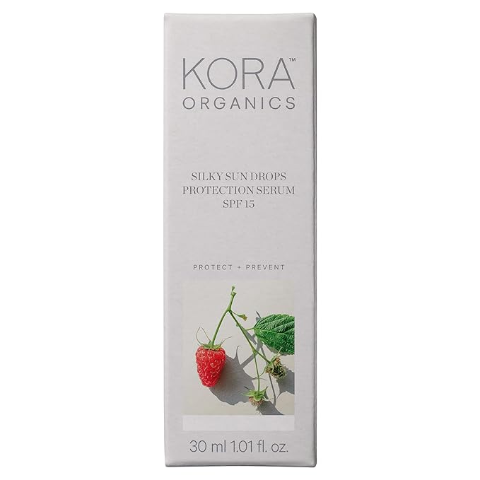 KORA Organics Silky Sun Drops, Mineral Sunscreen Serum SPF 30 with Reef-Safe Non-Nano Zinc Oxide, UVA/UVB Protection, Certified Organic, Cruelty Free, 1.01 oz-FemmiqueWomen