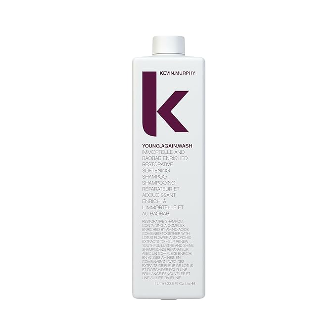 KEVIN.MURPHY YOUNG.AGAIN.WASH - Moisturising Shampoo - For Dry, Damaged & Brittle Hair - Hair Repair & Hydration - Amino Acids & Lotus Flower Extract - Sulphate & Paraben Free - 1 L / 33.8 fl oz-FemmiqueWomen