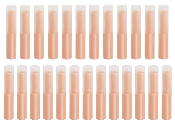 0.14oz Empty Flavored Lip Balm Container Tubes Plastic Homemade Moisturizing Lip Stick with Caps Bulk Fit for Women Adult DIY Making Supplies, 25 Count (Pink)-FemmiqueWomen