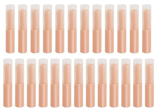 0.14oz Empty Flavored Lip Balm Container Tubes Plastic Homemade Moisturizing Lip Stick with Caps Bulk Fit for Women Adult DIY Making Supplies, 25 Count (Pink)-FemmiqueWomen