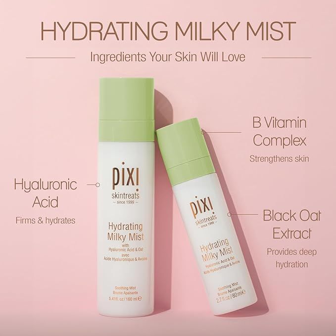 Pixi Beauty Milky Mist 2.70 Fl Oz | Hydrating Moisturizer for Dry Skin | Infused with Hyaluronic Acid-FemmiqueWomen
