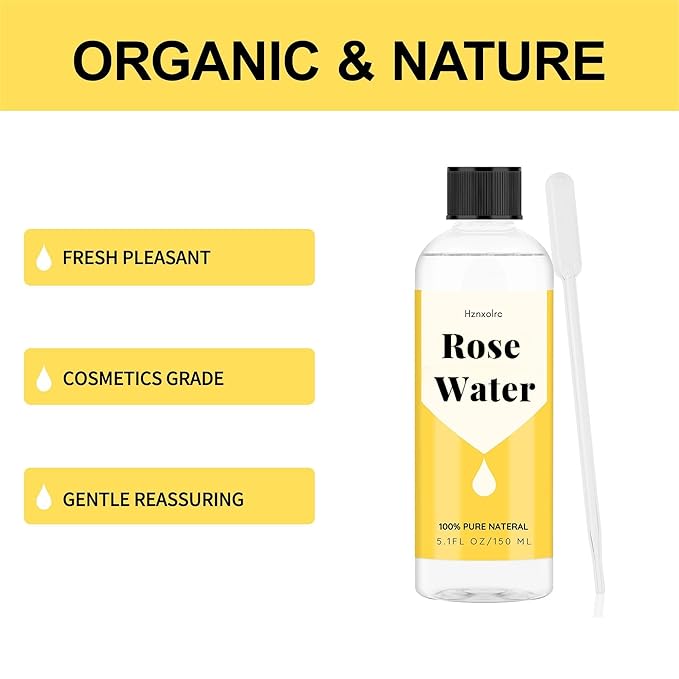 5.1 fl oz Rose Hydrosol for Face Hydrating Mist Hydration, 100% Pure Rose Water, Cleanses & Softens Skin, Promotes Healthy Skin Cell, Suitable for All Skin Types-FemmiqueWomen
