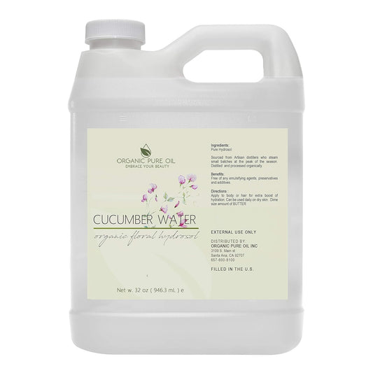 OPO Cucumber Hydrosol - Pure Steam Distilled Hydrating Floral Water Bulk Refill 32 oz - 1 Quart for Skin Hair Face, Greasy, Oily Skin Hair Locs Face Cleansing Toning Spray - Packaging May Vary-FemmiqueWomen