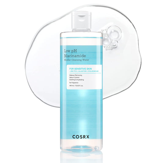 COSRX Low pH Niacinamide Micellar Cleansing Water Daily Mild Facial Cleansing Wash for Sensitive Skin, Sebum control, Korean Skin Care (13.52fl.oz/400ml)-FemmiqueWomen