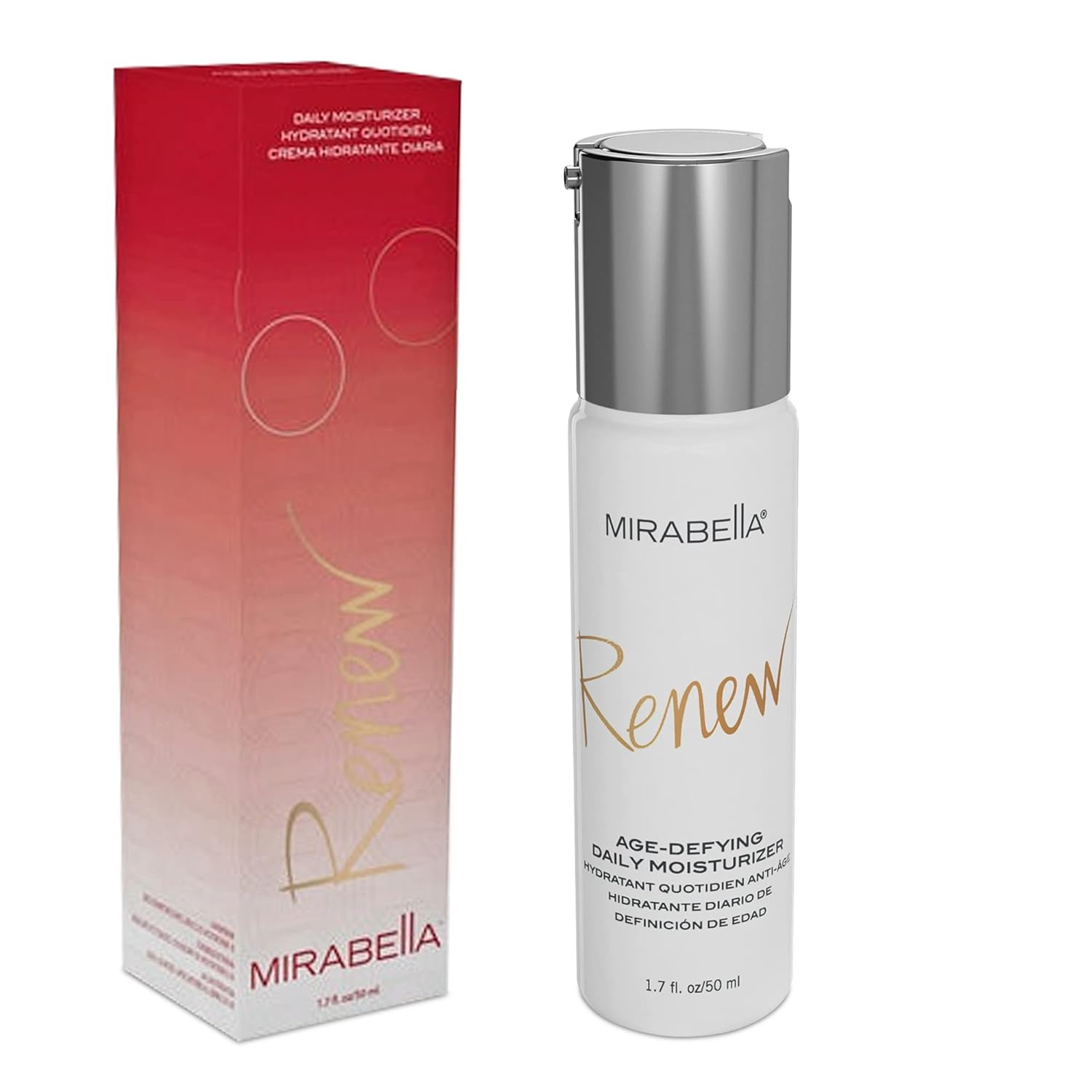 Mirabella Renew Age-Defying Daily Moisturizer for Face, Hydrating Face Moisturizer Helps Reduce Appearance of Fine Lines, Wrinkles and Dark Spots with Peptides, Hyaluronic Acid, and Antioxidants-FemmiqueWomen