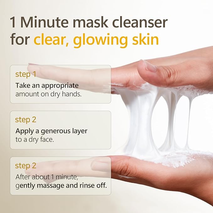 Rice Mask Cleanser 6.76 fl oz - Glow-Boosting & Hydrating Face Wash with Jeju Rice & Natto Gum, Gentle Exfoliating Daily Foam Cleanser, Deep Pore Cleansing, Non-Irritating- Korean Skin Care-FemmiqueWomen