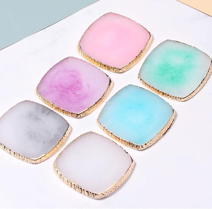 1 Piece Nail Art Palette Nail Polish Palette Mixing Palette Makeup Plate Nail Plates for Nail Art Nail Tip Holder Nail Art Display (1 brown square)-FemmiqueWomen