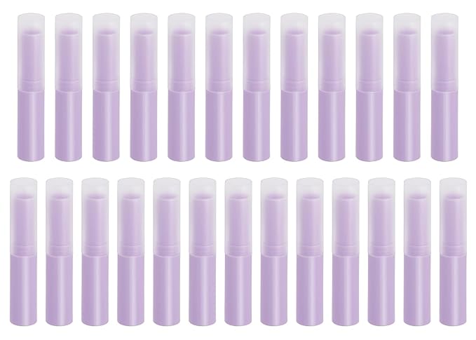 0.14oz Empty Flavored Lip Balm Container Tubes Plastic Homemade Moisturizing Lip Stick with Caps Bulk Fit for Women Adult DIY Making Supplies, 25 Count (Purple)-FemmiqueWomen