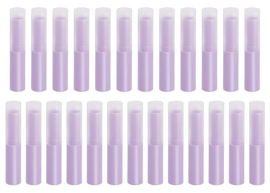 0.14oz Empty Flavored Lip Balm Container Tubes Plastic Homemade Moisturizing Lip Stick with Caps Bulk Fit for Women Adult DIY Making Supplies, 25 Count (Purple)-FemmiqueWomen