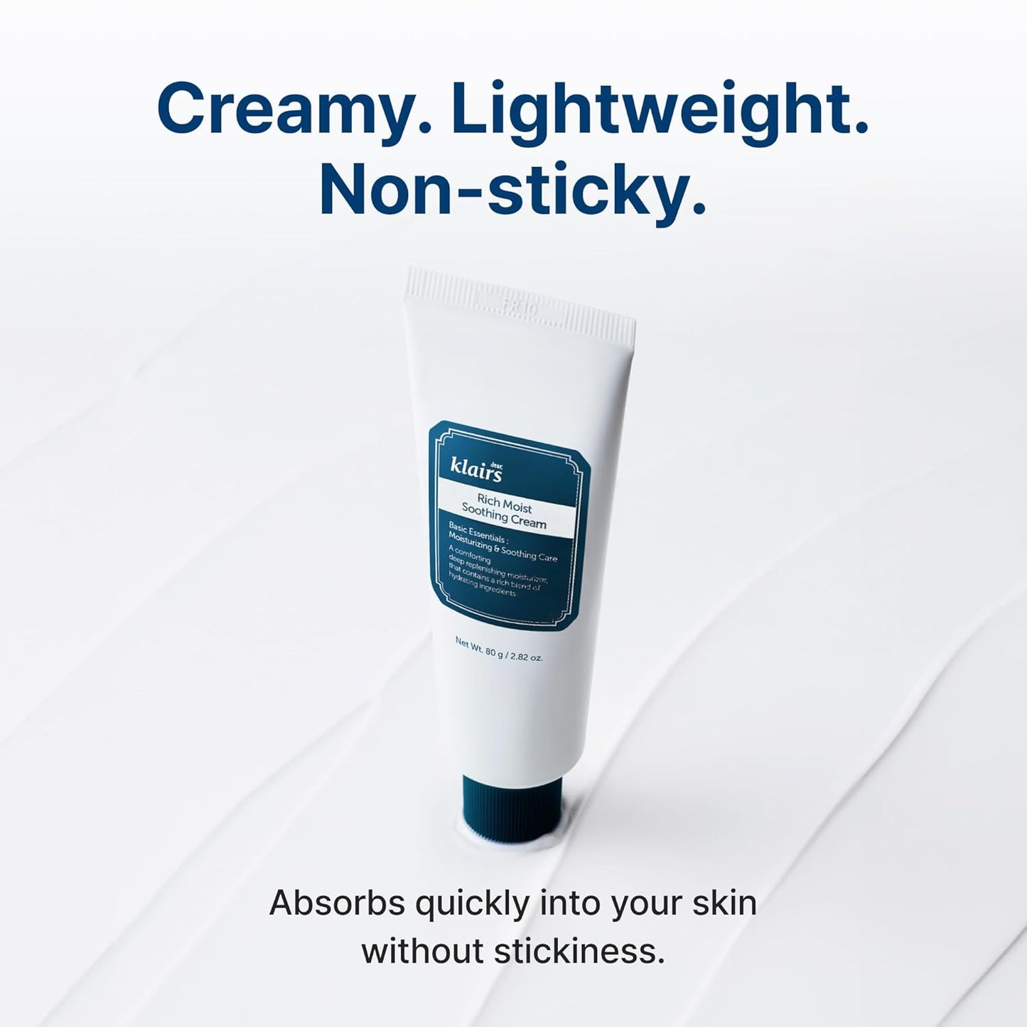 DearKlairs Rich Moist Soothing Cream 80ml, Repair Skin Barrier, Sensitive Skin, Hypoallergenic, Centella Asiatica, Ceramide, Moisturizer, Full Hydration, Non-sticky texture, Korean Moisturizer-FemmiqueWomen