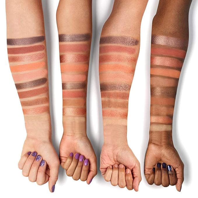 10 Color Eyeshadow Palette, Matte, Shimmer, Glitter Pigment Eye Shadow Makeup Pallete, Neutral Nudes Sunny Orange Eye Makeup Palette with Brush & Mirror, 01.Sunset-FemmiqueWomen