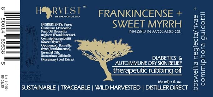 BALM OF GILEAD Neuropathy Frankincense & Sweet Myrrh Therapeutic Rubbing Oil - Instant Diabetic's & Autoimmune Dry Skin Relief & Repair, 2 fl oz-FemmiqueWomen