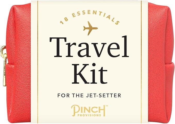 Pinch Provisions Travel Kit, includes 18 Must-Have Emergency Essential Items for Travelling, Ideal Road Trip or Airport Gift for Friends, Family & Peers, Portable Pouch-FemmiqueWomen