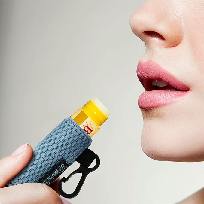 Beautyflier Cute Elastic Lip Balm Holder Keychain, Lipstick Sleeve Chapstick Sleeve Holder for Burts Bees Chapstick-FemmiqueWomen