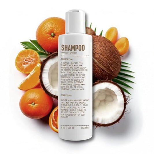Blu Atlas Men's Natural Shampoo – Organic, Sulfate-Free, Paraben-Free – Deep Cleansing & Hydrating – Coconut Apricot Scent – Made in America – 8 oz-FemmiqueWomen