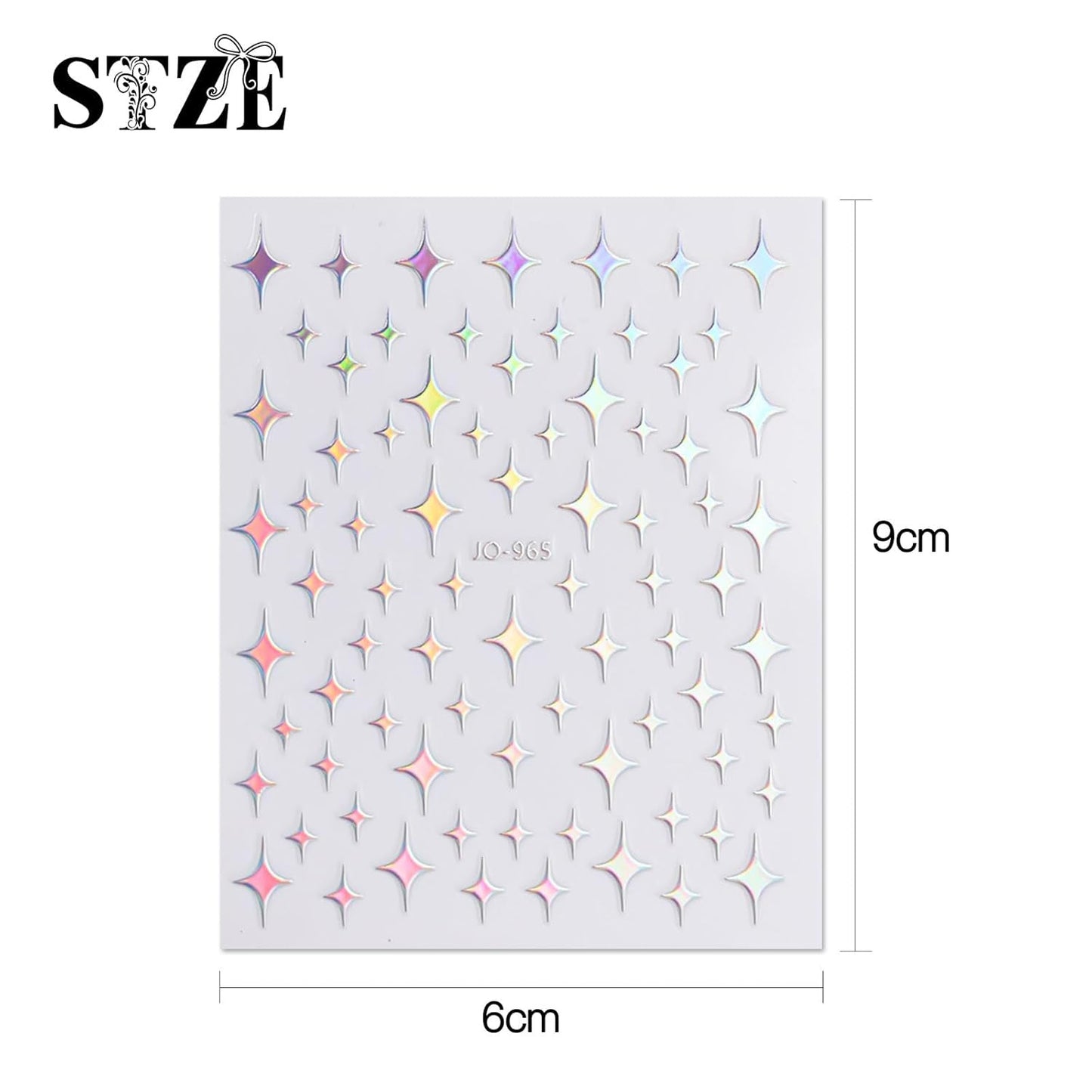 JMEOWIO 12 Sheets Aurora Nail Art Stickers Decals Self-Adhesive Pegatinas Uñas Glitter Holographic Star Heart Nail Supplies Nail Art Design Decoration Accessories-FemmiqueWomen
