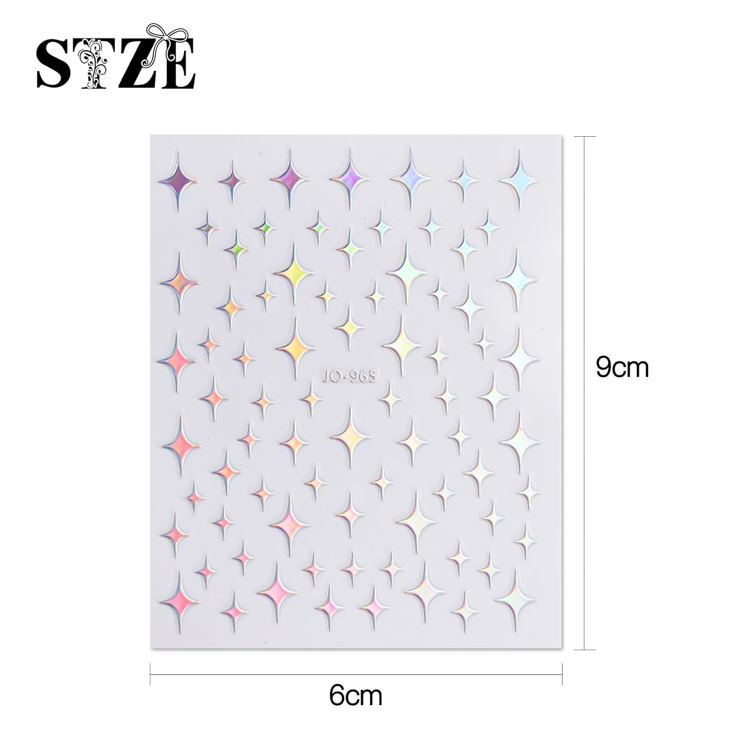JMEOWIO 12 Sheets Aurora Nail Art Stickers Decals Self-Adhesive Pegatinas Uñas Glitter Holographic Star Heart Nail Supplies Nail Art Design Decoration Accessories-FemmiqueWomen