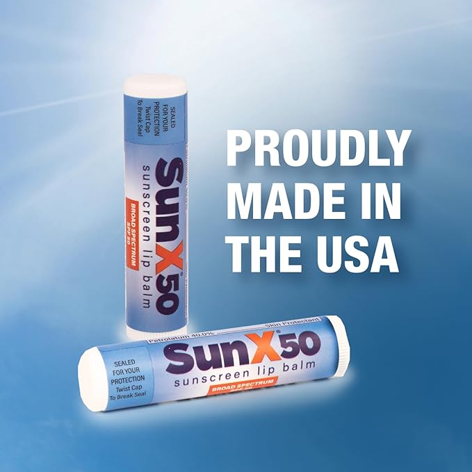 CoreTex Sun X 50 Lip Balm SPF 50 (Pack of 50) - Sunscreen Lip Balm, Water Resistant up to 80 Minutes & Free of Parabens & Oxybenzone - SPF 50 Broad Spectrum (UVA/UVB) Lip Protection-FemmiqueWomen