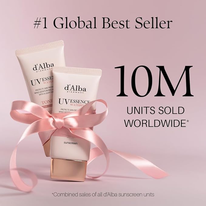d'alba Piedmont Waterfull Tone-Up Sunscreen Serum BROAD SPECTRUM SPF 50 + Korean Sunscreen for Face, All Skin Tones, Sweat Proof Formula (1.69 fl.oz.)-FemmiqueWomen