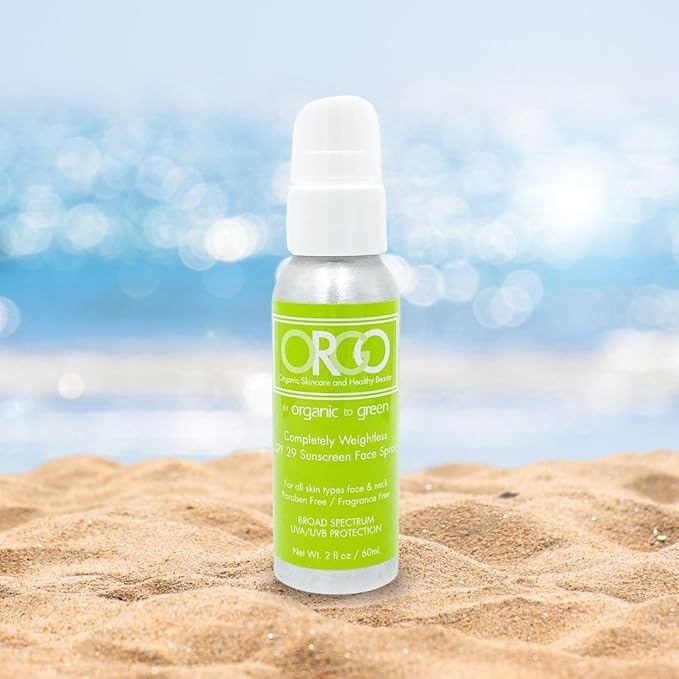 Organic To Green Completely Weightless Face Sunscreen Spray | Award-Winning Lightweight Organic Sunscreen | 29 SPF | 2 oz-FemmiqueWomen