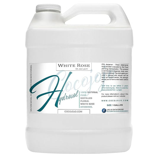 Dr Joe Lab White Rose Water Hydrosol - Natural Distilled Bulgarian Non-GMO Vegan Hydrating Toning Spray Mist Face Hair Skin Pores Locs Dreads - Packaging May Vary (1 Gallon)-FemmiqueWomen