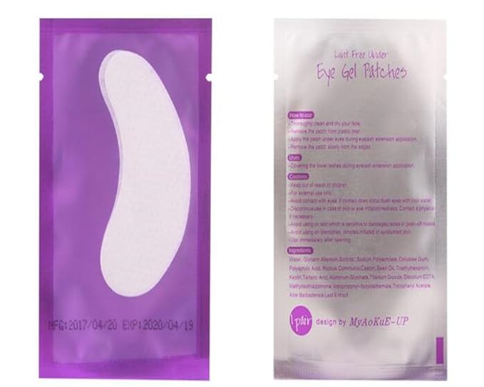 100 Pairs Set,Eye Gel Patches,Under Eye Pads Lint Free Lash Extension Eye Gel Patches for Eyelash Extension (purple)-FemmiqueWomen