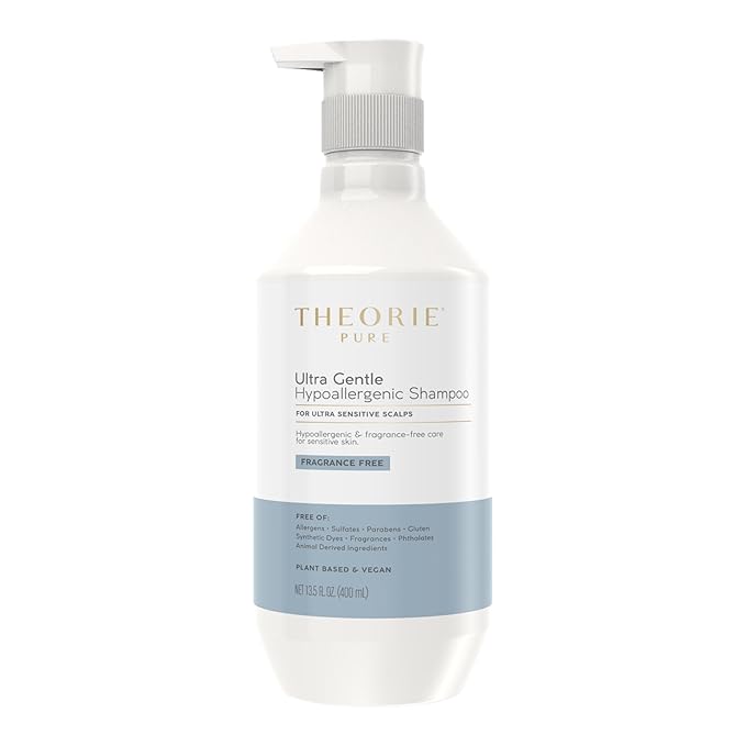 Theorie PURE Ultra Gentle Hypoallergenic Shampoo โ Plant-Based & Vegan โ Fragrance-Free โ Designed for Delicate Scalp Care โ Pump Bottle โ 400mL-FemmiqueWomen