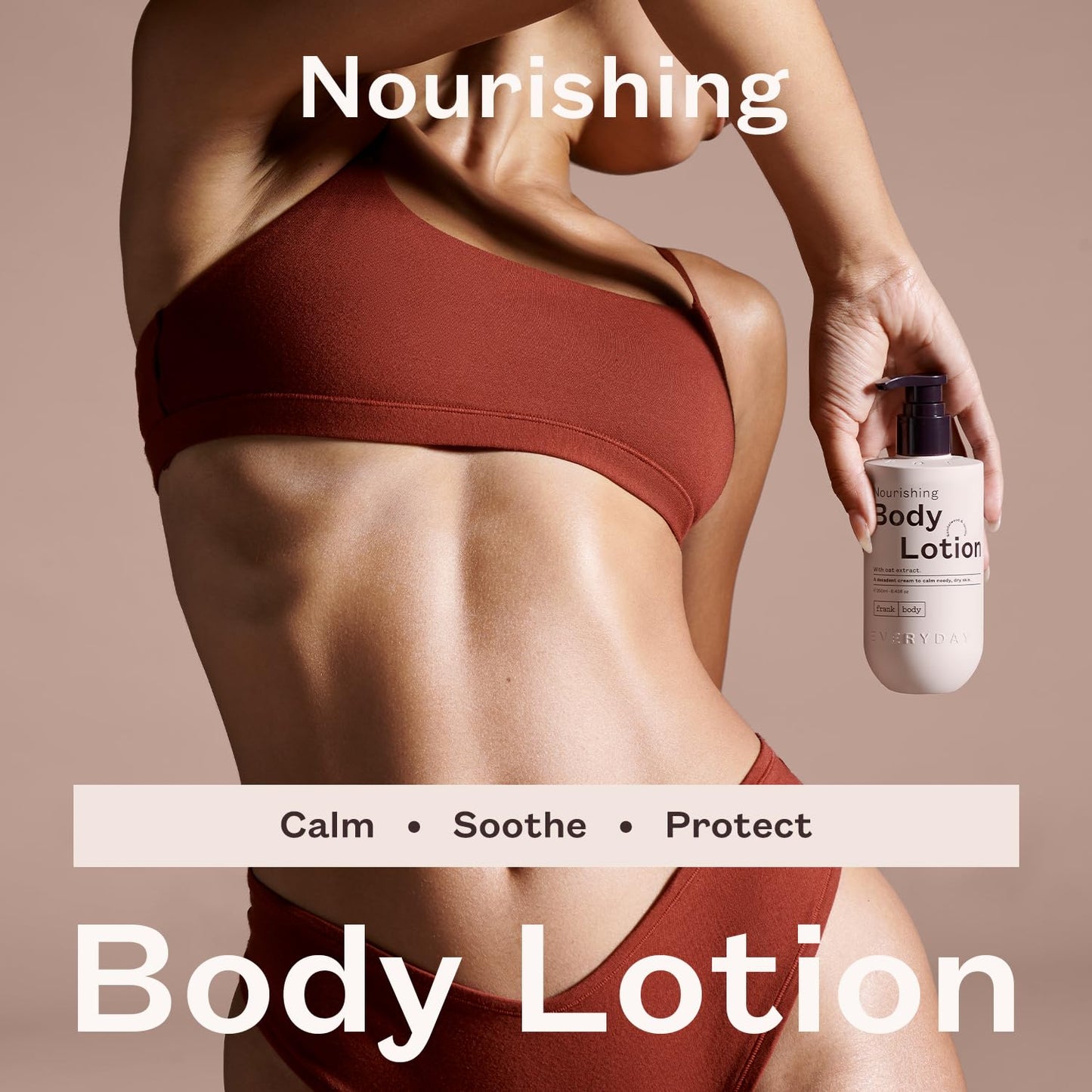 frank body Nourishing Body Lotion | Decadent Cream for Gentle, Calming & Long-Lasting Hydration | Oat Extract, Avocado Oil & Squalane | Sandalwood & Vanilla Scent | Vegan & Cruelty Free | 250ml-FemmiqueWomen