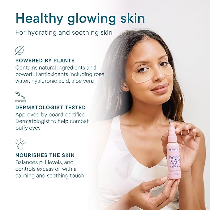 Frownies Rose Water Hydrator Spray - Hydrating Face Mist - Oil Control Toner for Face - Suitable for All Ages and Skin Types, 2oz-FemmiqueWomen